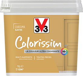 Peinture intérieure multi-supports satin curcuma 1 L - V33 COLORISSIM