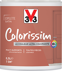 Peinture intérieure multi-supports acrylique satin espelette 0,5 L - V33 COLORISSIM